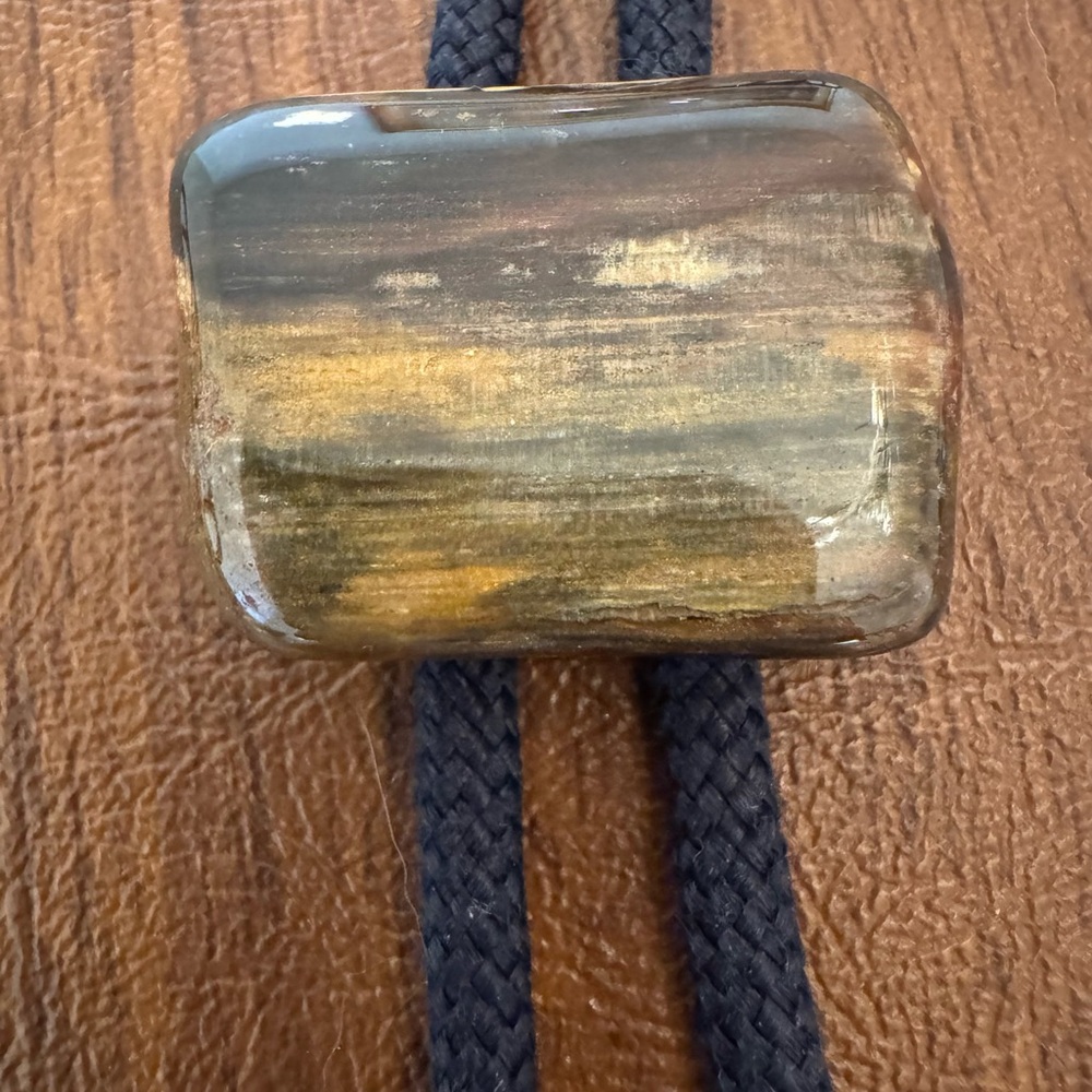 Tiger Eye Stone Bolo Tie Necklace